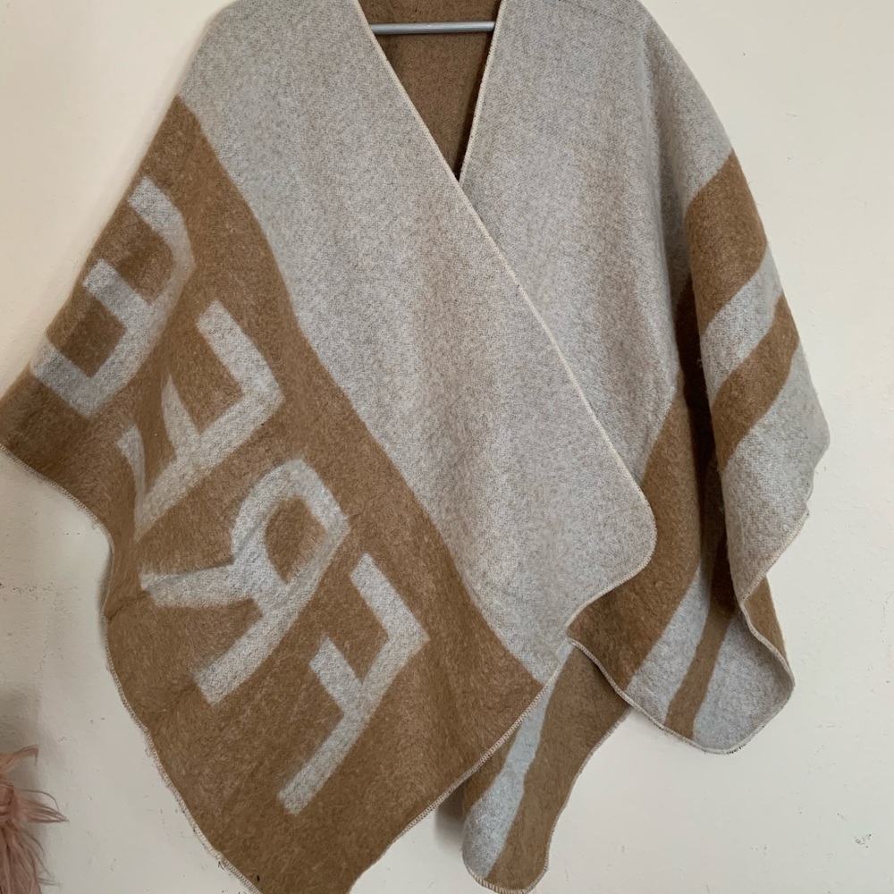 Zara Neutral Reversible shawl wrap